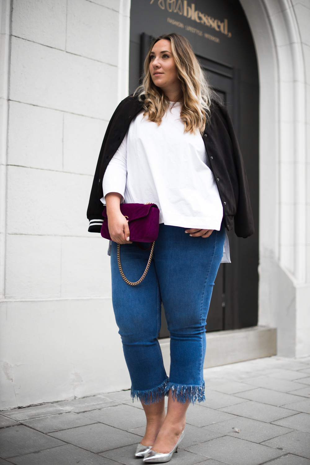 Gucci_The Skinny and the Curvy One_Ms wunderbar_Plus Size Blogger_curve blog_Fashionblog Deutschland_Plus Size Fashion Deutschland_College Jacke_Fringe Jeans (8 von 15)